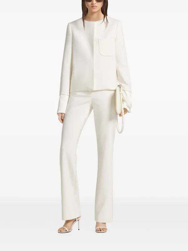 Courrèges サテントリム テーラードジャケット | ホワイト | FARFETCH JP