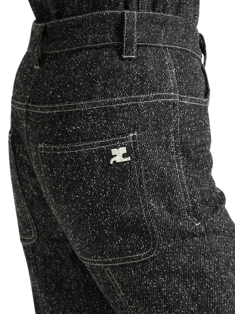 Courrèges denim tweed jeans Zwart