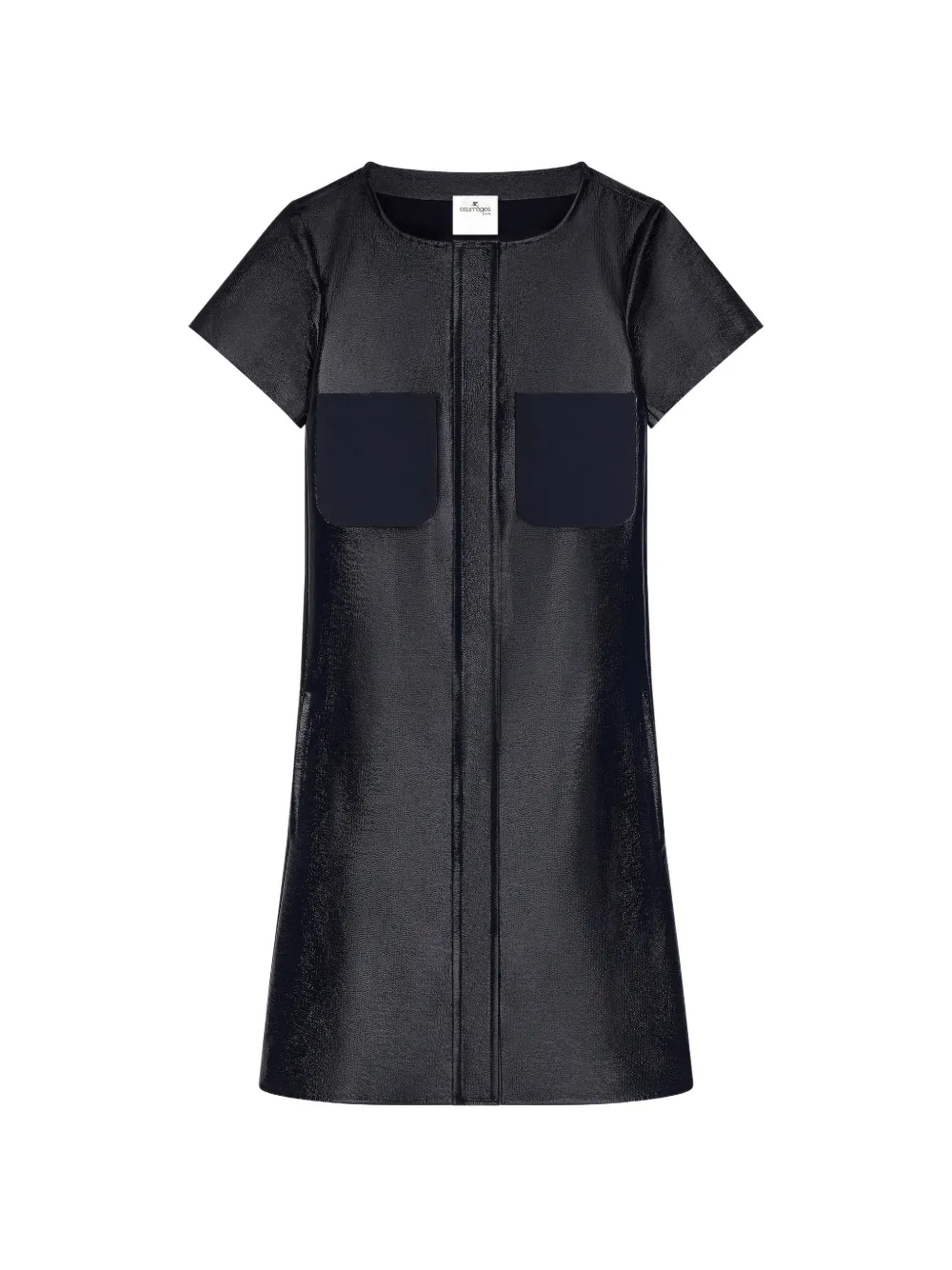 Courrèges Vinyl patch-pocket mini dress - Blu