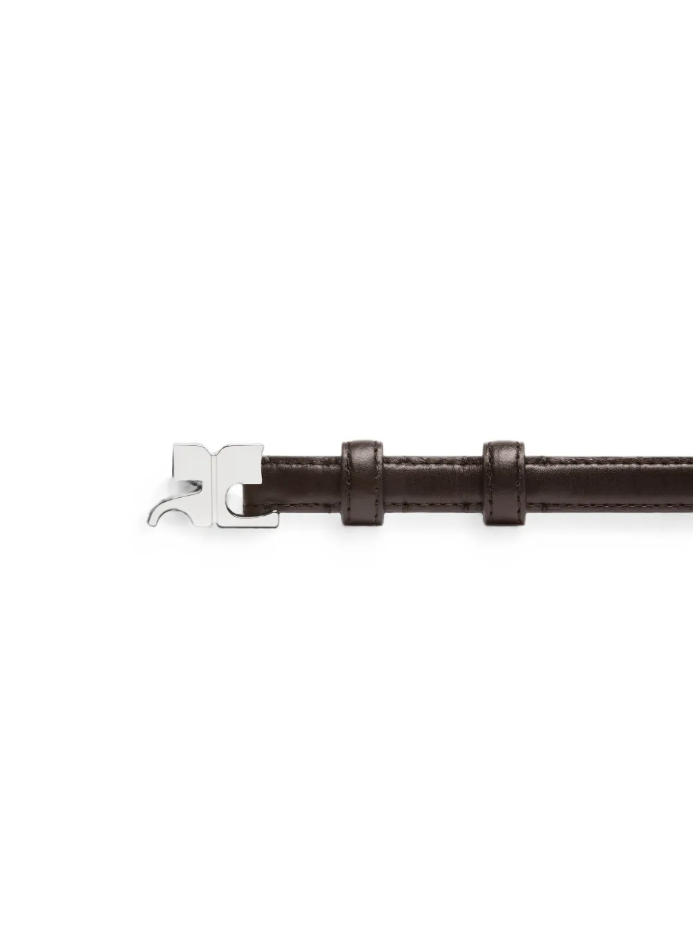 Courrèges Leren riem met krokodillen-reliëf Bruin