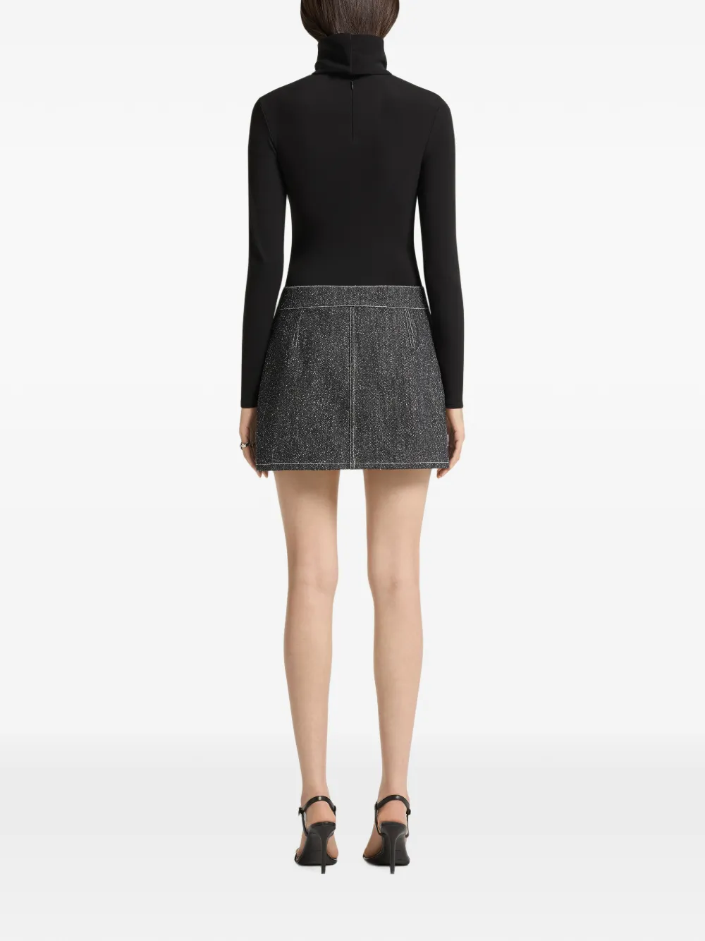 Courrèges Denim mini-rok met logopatch Zwart
