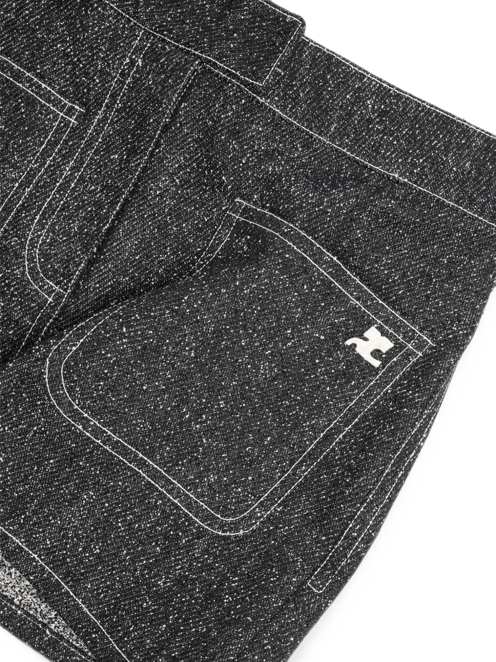 Courrèges Denim mini-rok met logopatch Zwart
