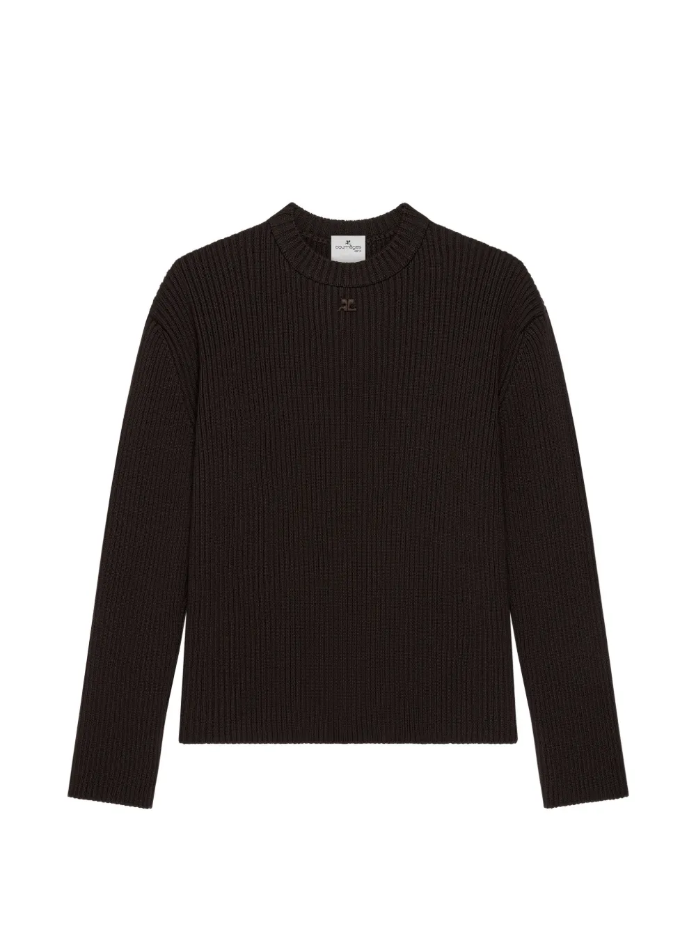 Courrèges ribbed-knit merino sweater - Marrone