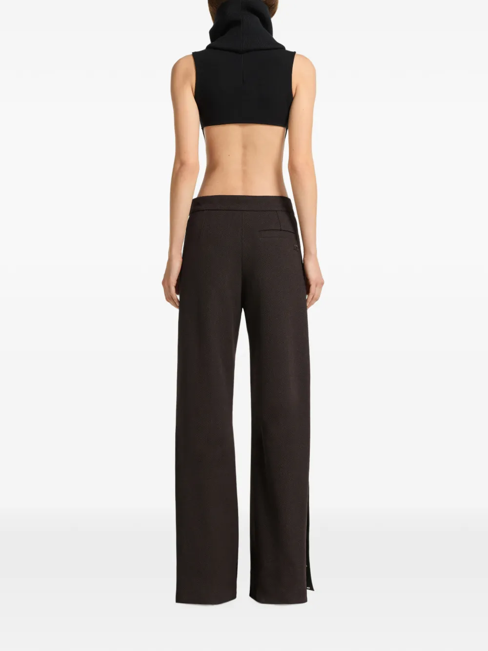 Courrèges high-neck cut-out bodysuit Zwart
