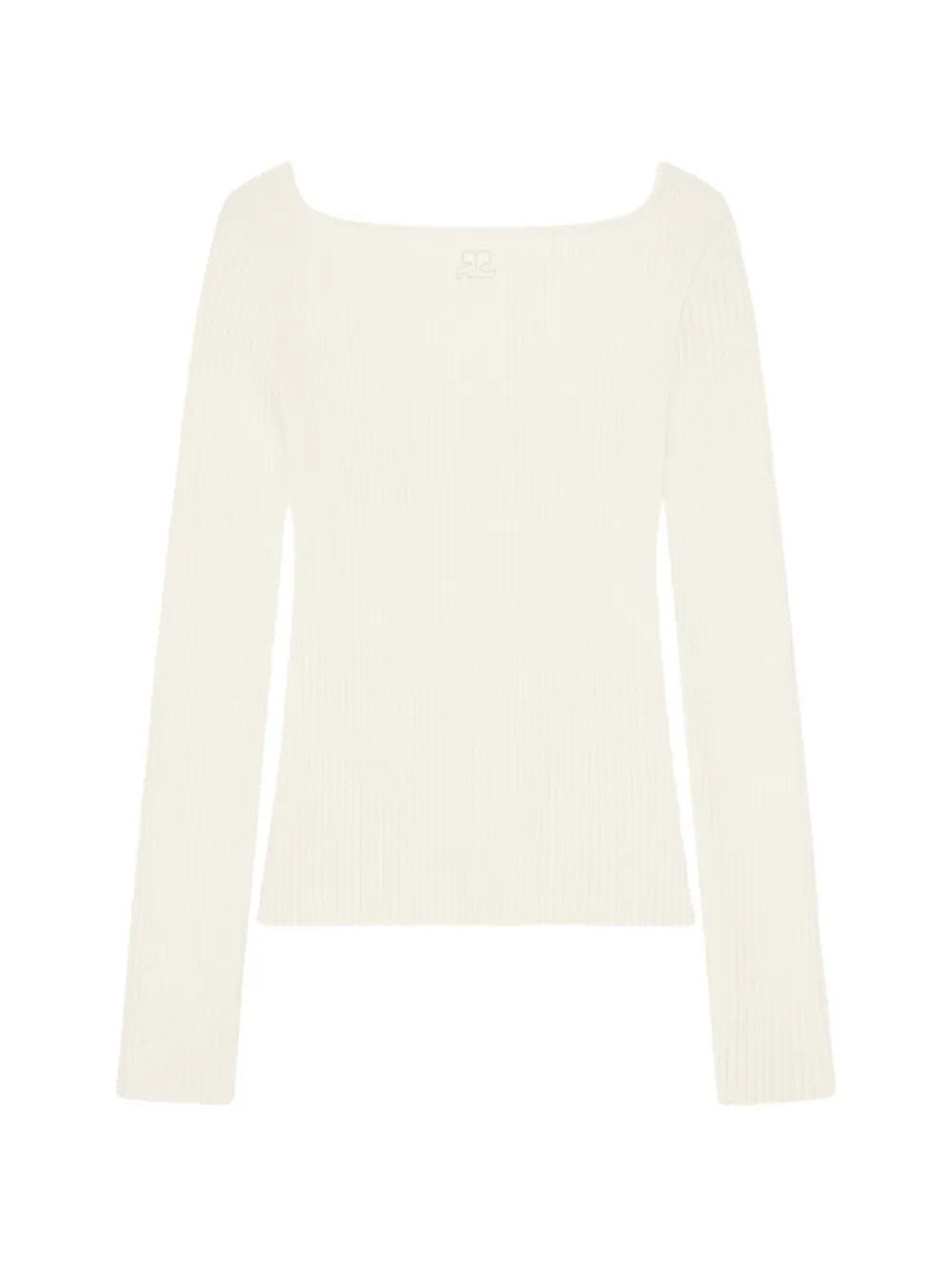 Courrèges ribbed-knit square-neck sweater - Toni neutri