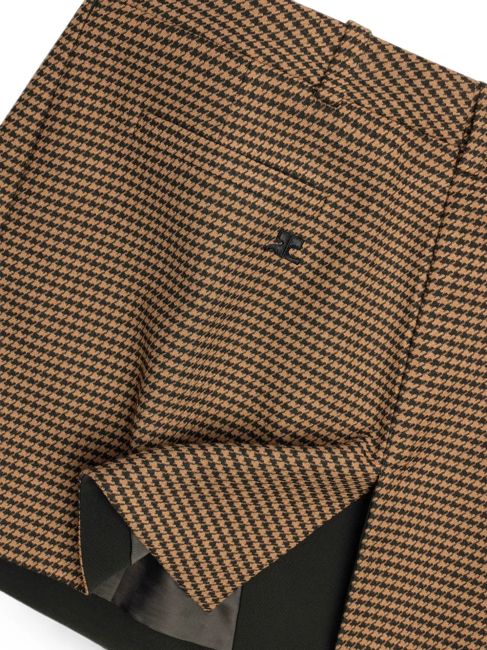 Courrèges Mini-rok met pied-de-poule print Bruin