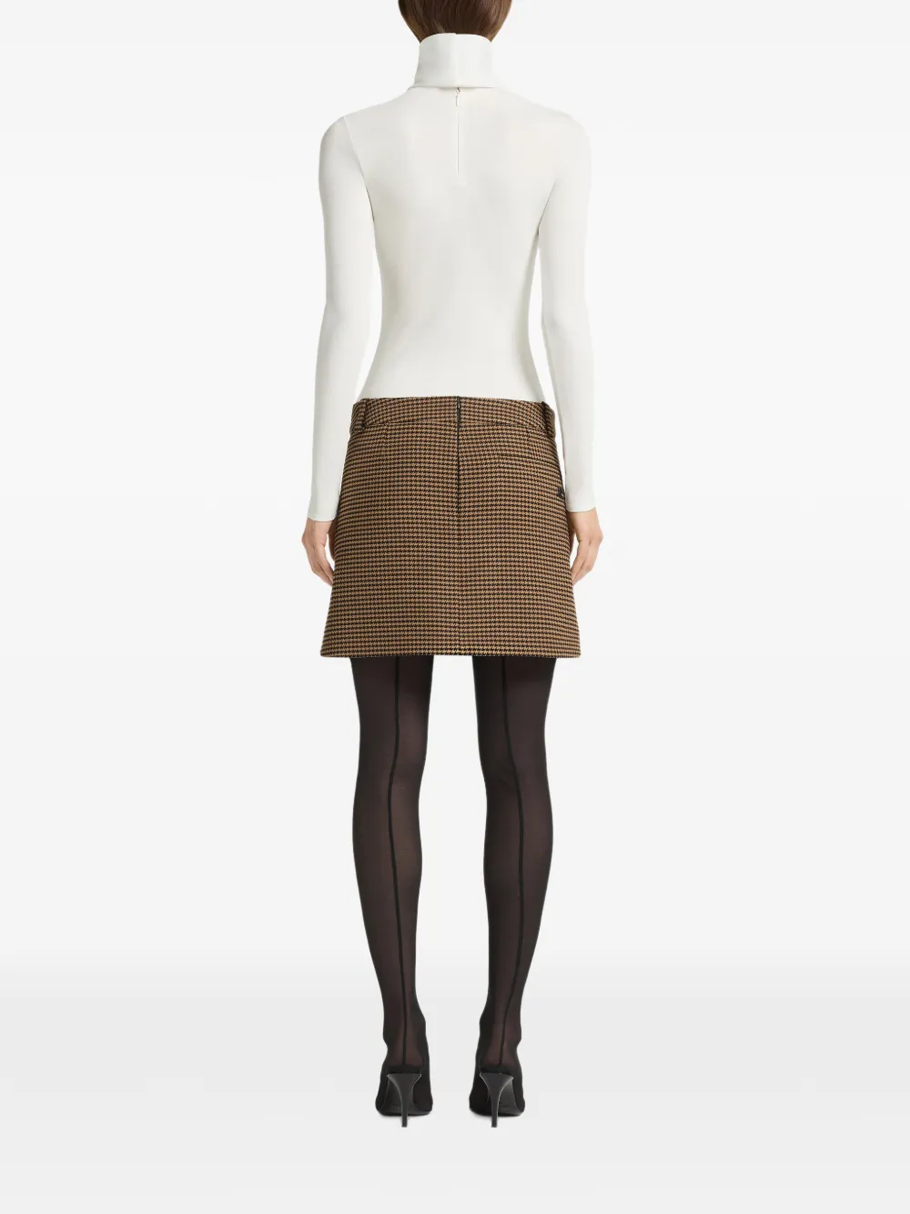 Courrèges Mini-rok met pied-de-poule print Bruin