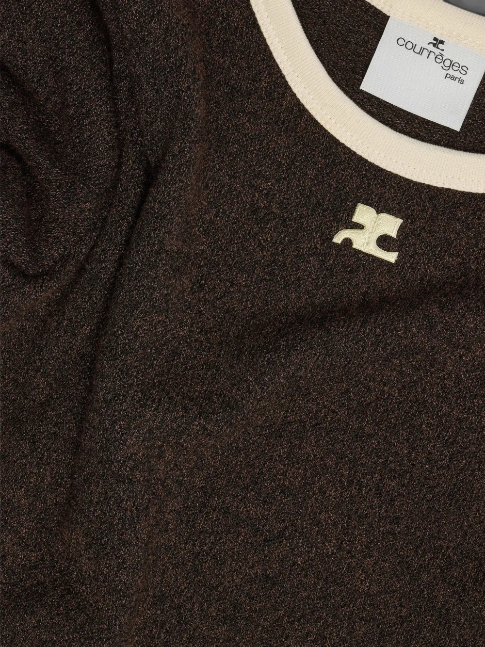 Courrèges Heather T-shirt met contrasterende afwerking Bruin