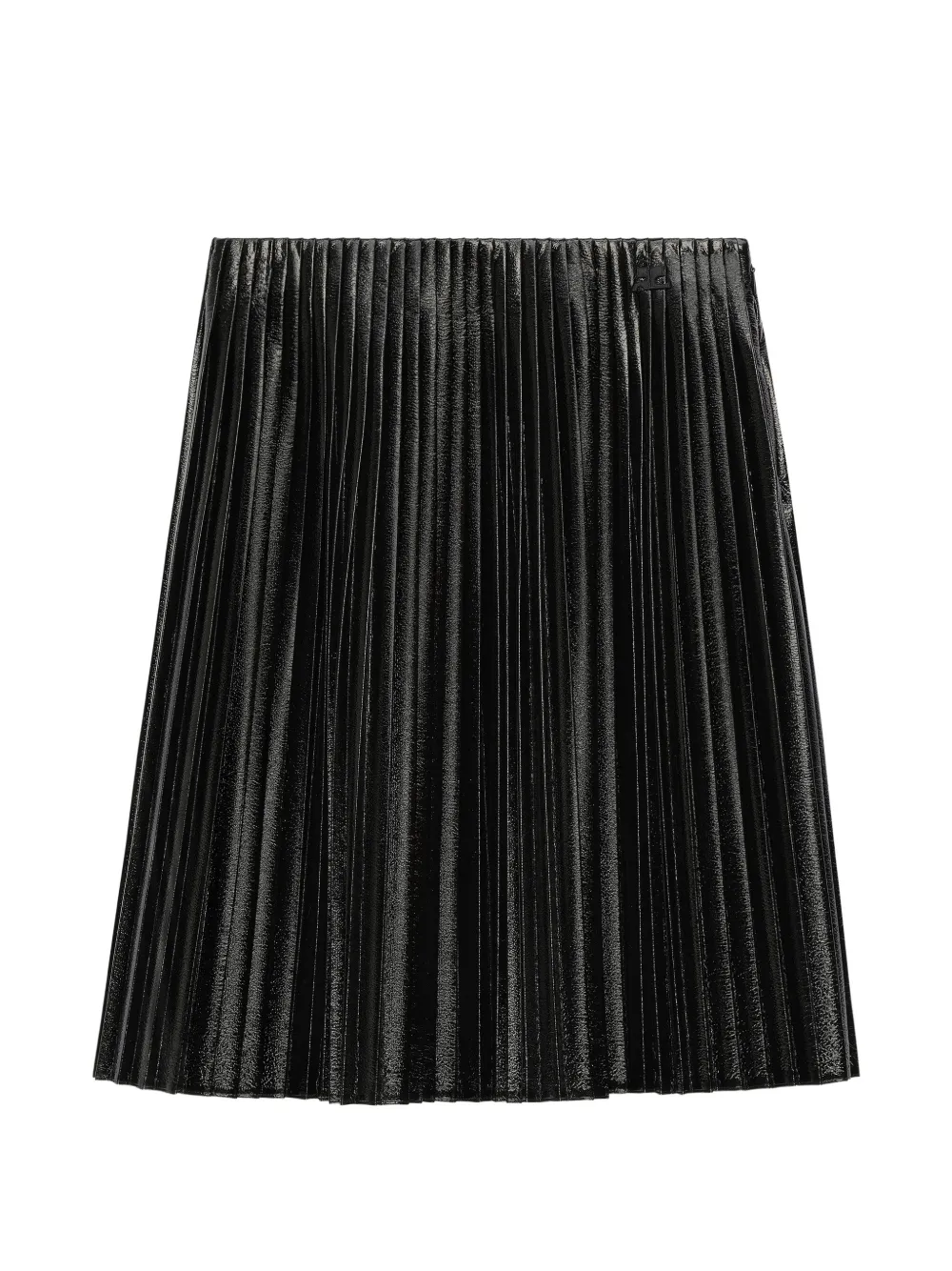 Courrèges pleated vinyl mini skirt - Nero