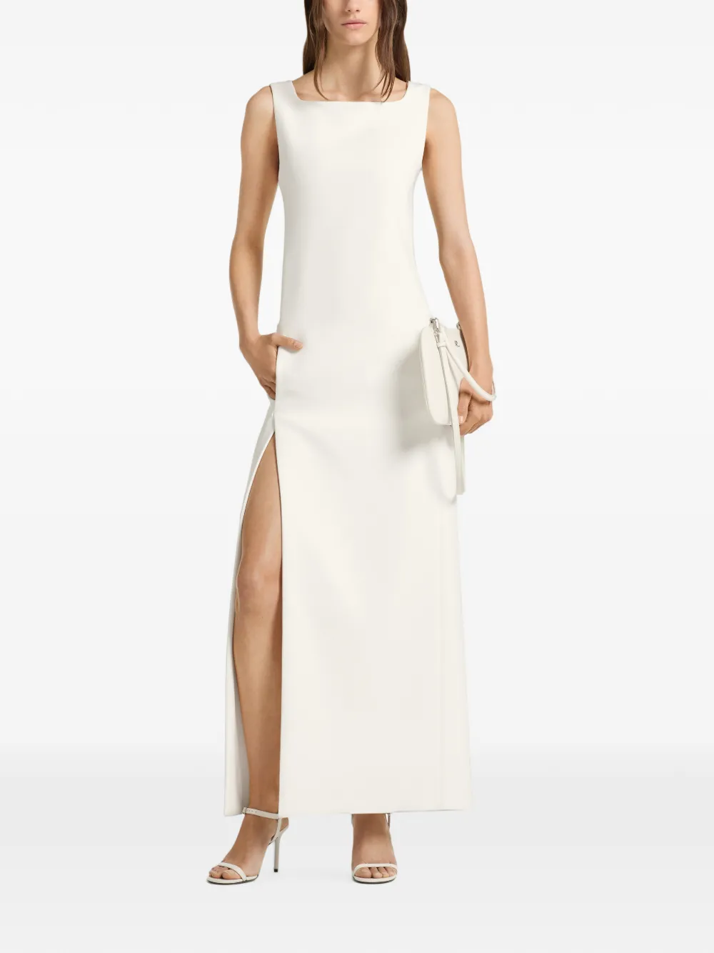 Courrèges cut-out crepe maxi dress - Bianco