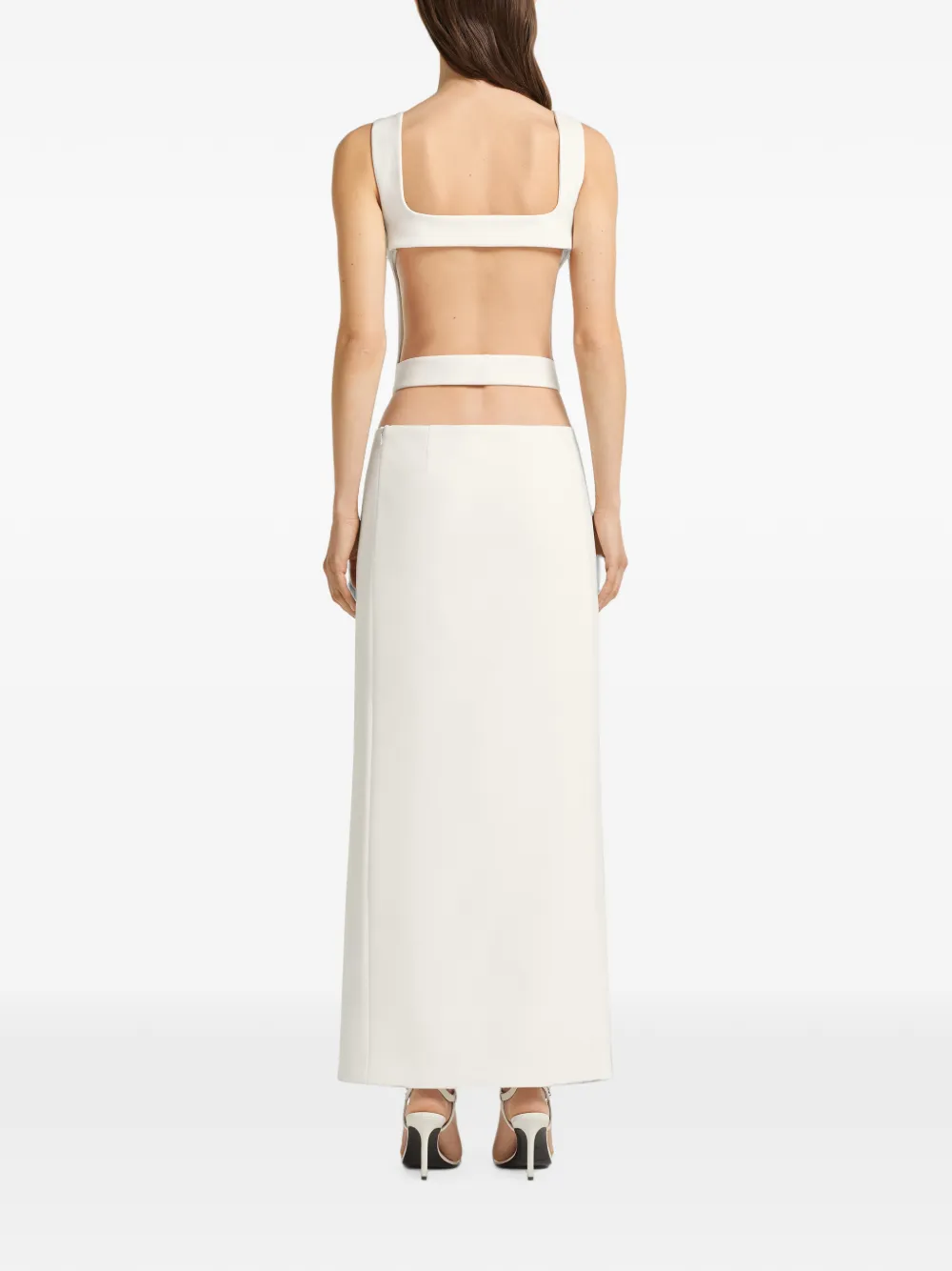 Courrèges Maxi-jurk met uitgesneden detail Wit
