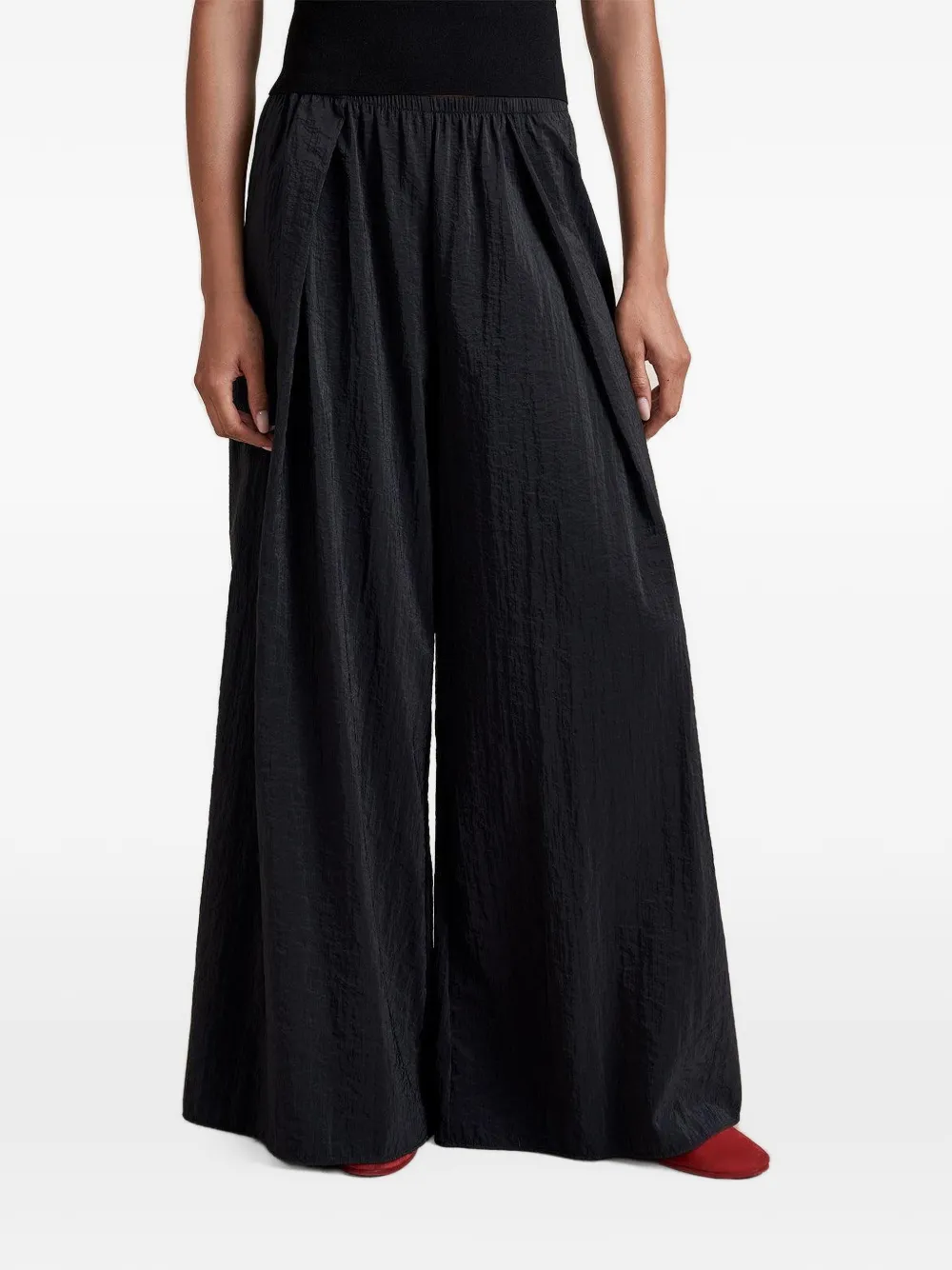 La Ligne Crosby pleated wide-leg trousers - Schwarz