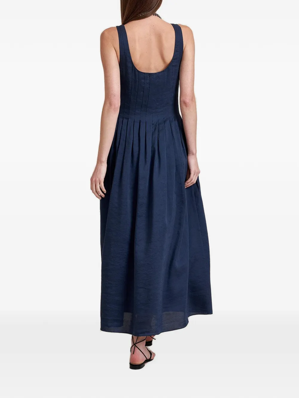 La Ligne Waverly maxi-jurk met plooien Blauw