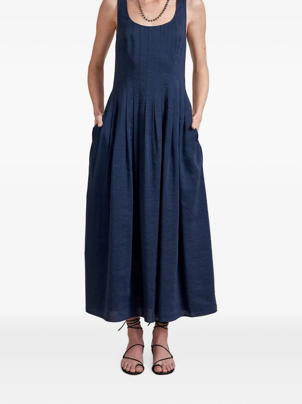 La Ligne Waverly pleated dress - Blu