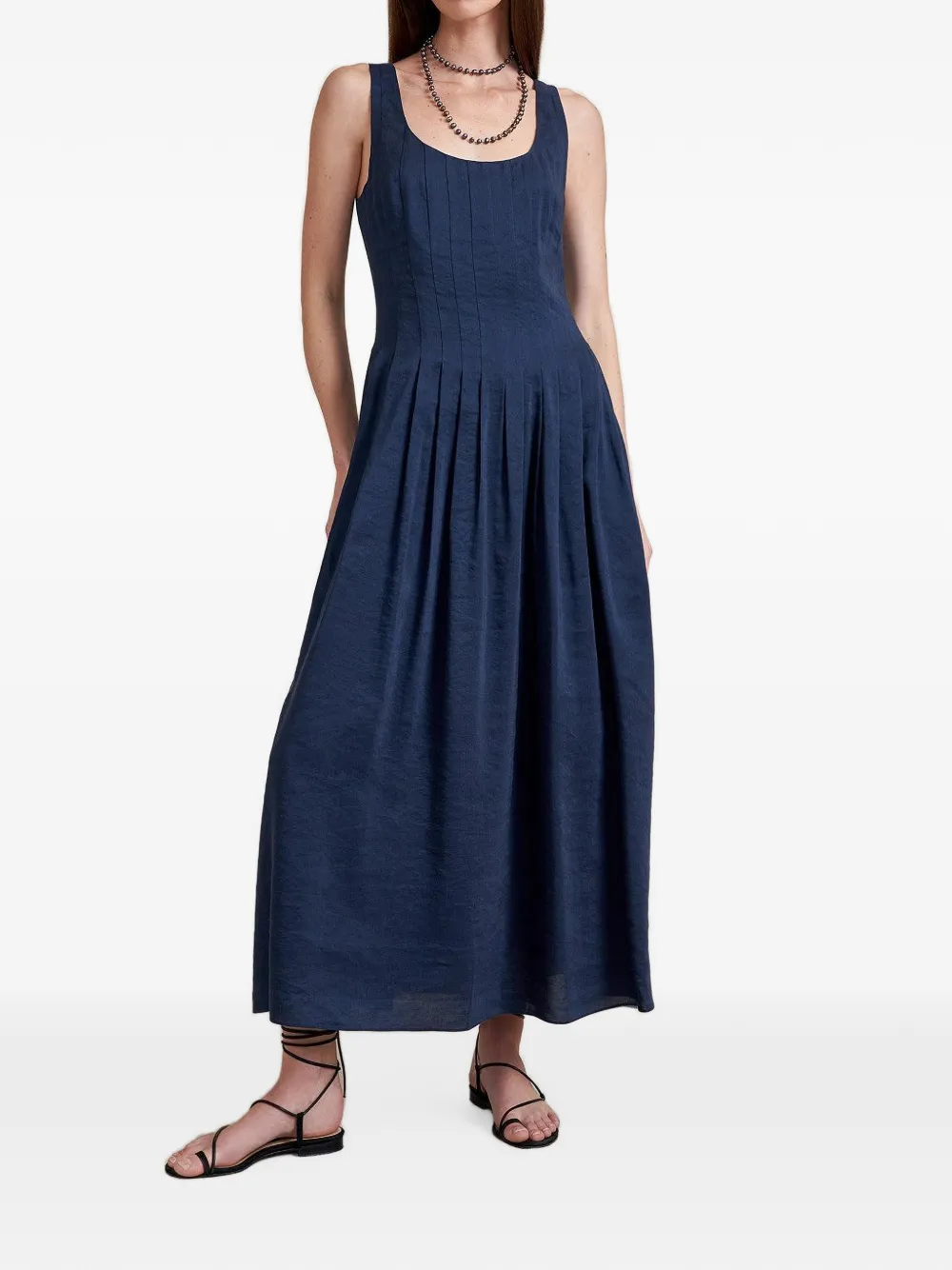 La Ligne Waverly maxi-jurk met plooien Blauw