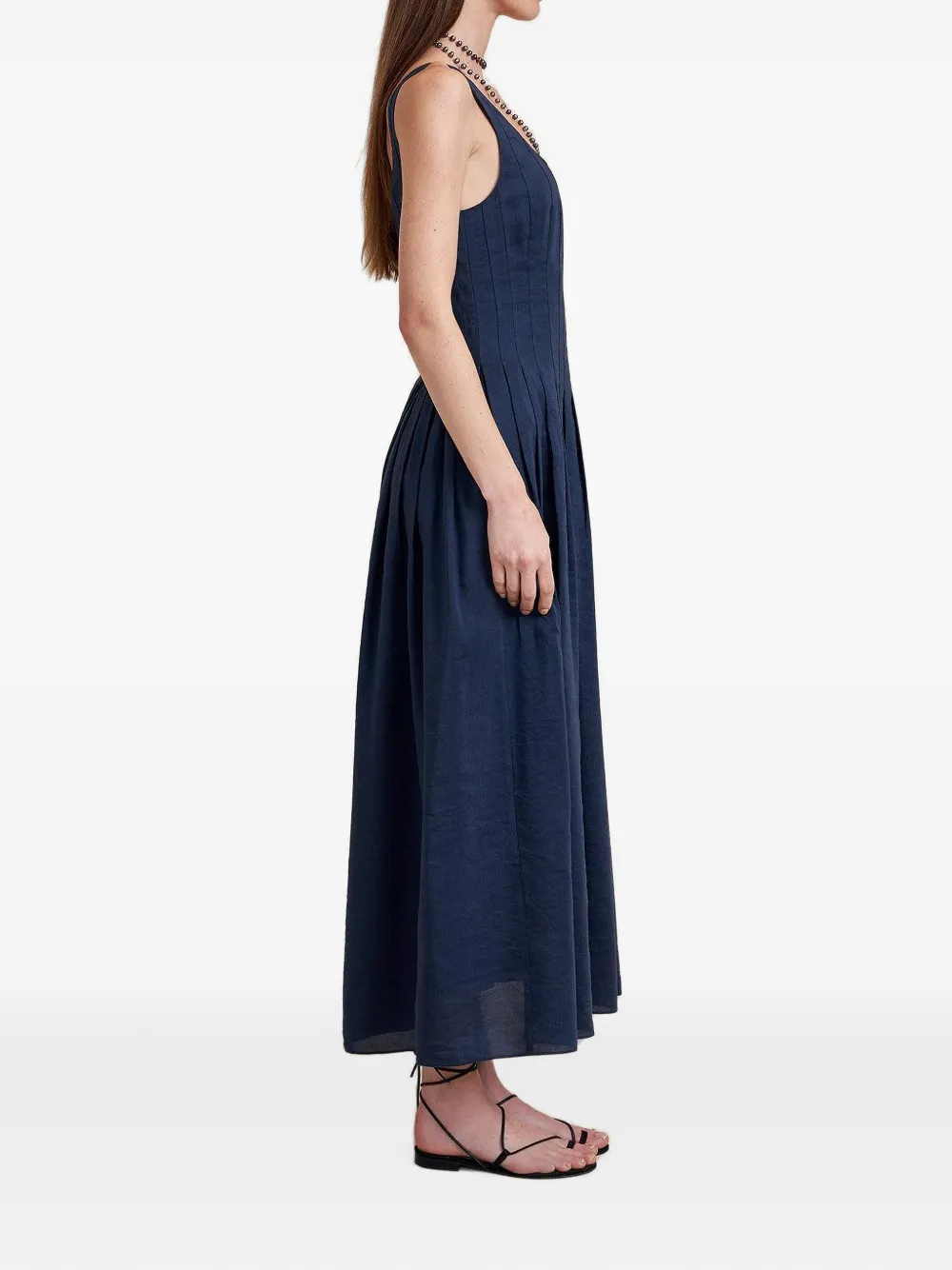 La Ligne Waverly maxi-jurk met plooien Blauw