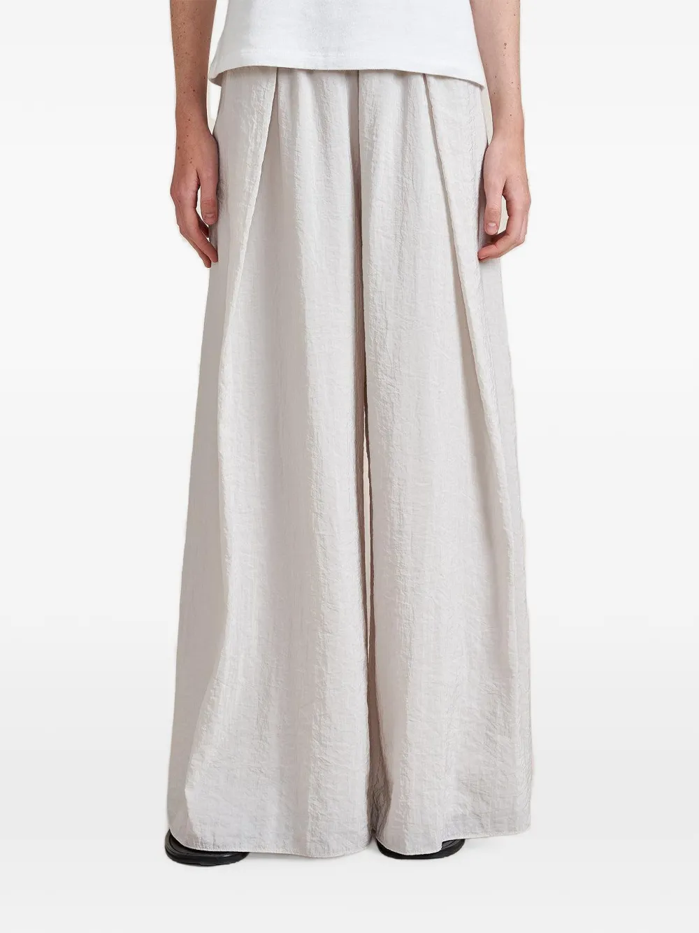 La Ligne Crosby pleated wide-leg trousers - Weiß