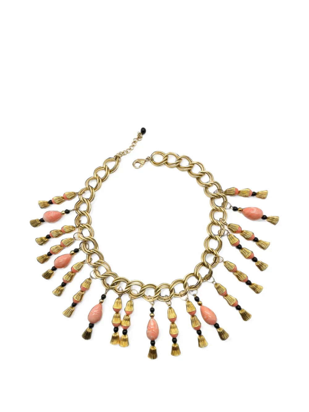 Jennifer Gibson Jewellery 1960s Egyptian Revival droplet bib necklace - Oro