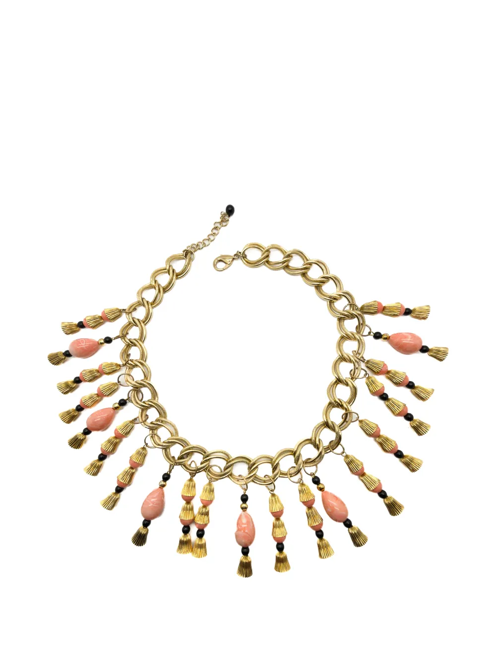 Jennifer Gibson Jewellery 1960s Egyptian Revival droplet bib necklace - Oro
