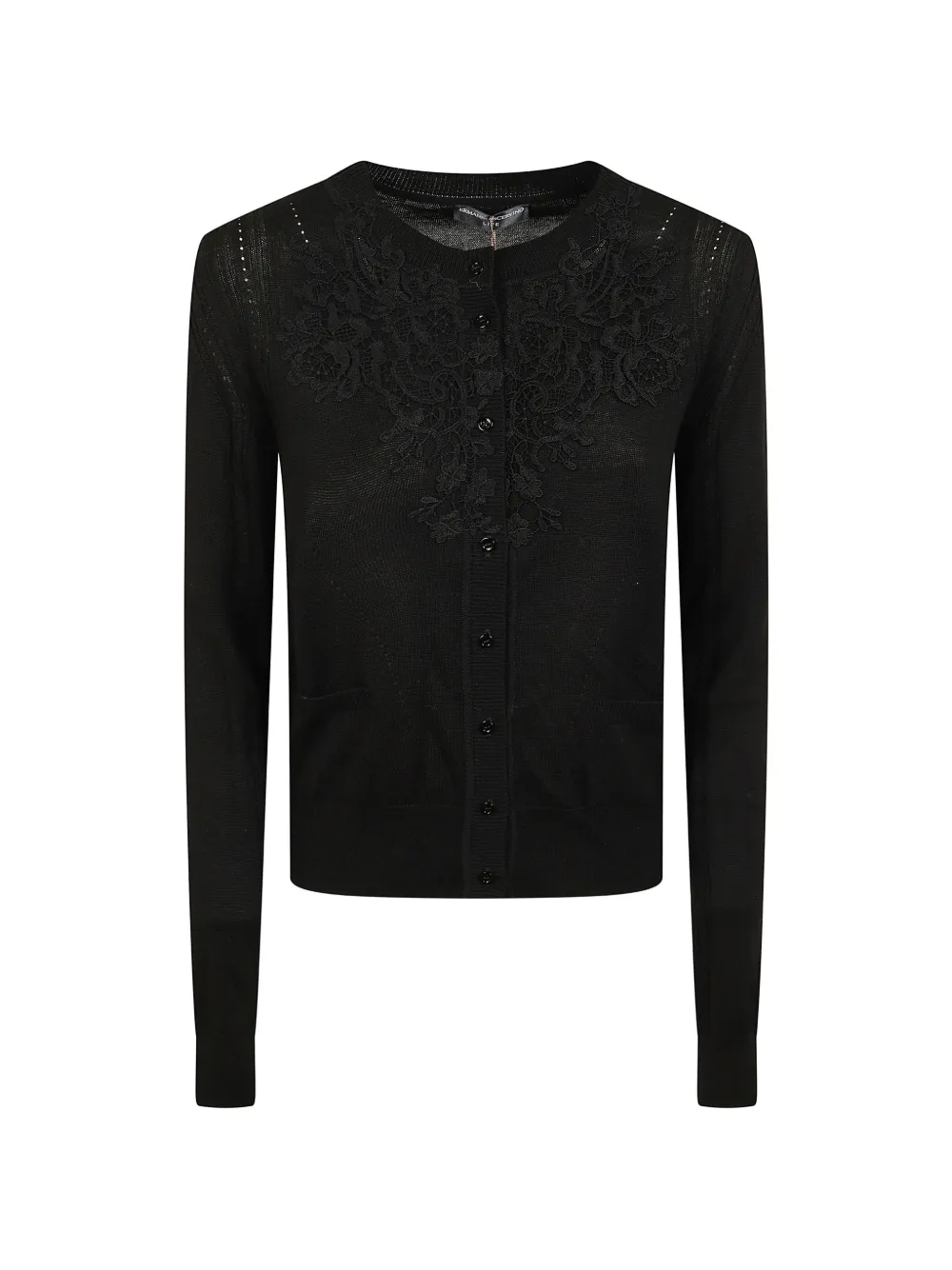 Ermanno Scervino lace-appliqué button-up cardigan - Nero