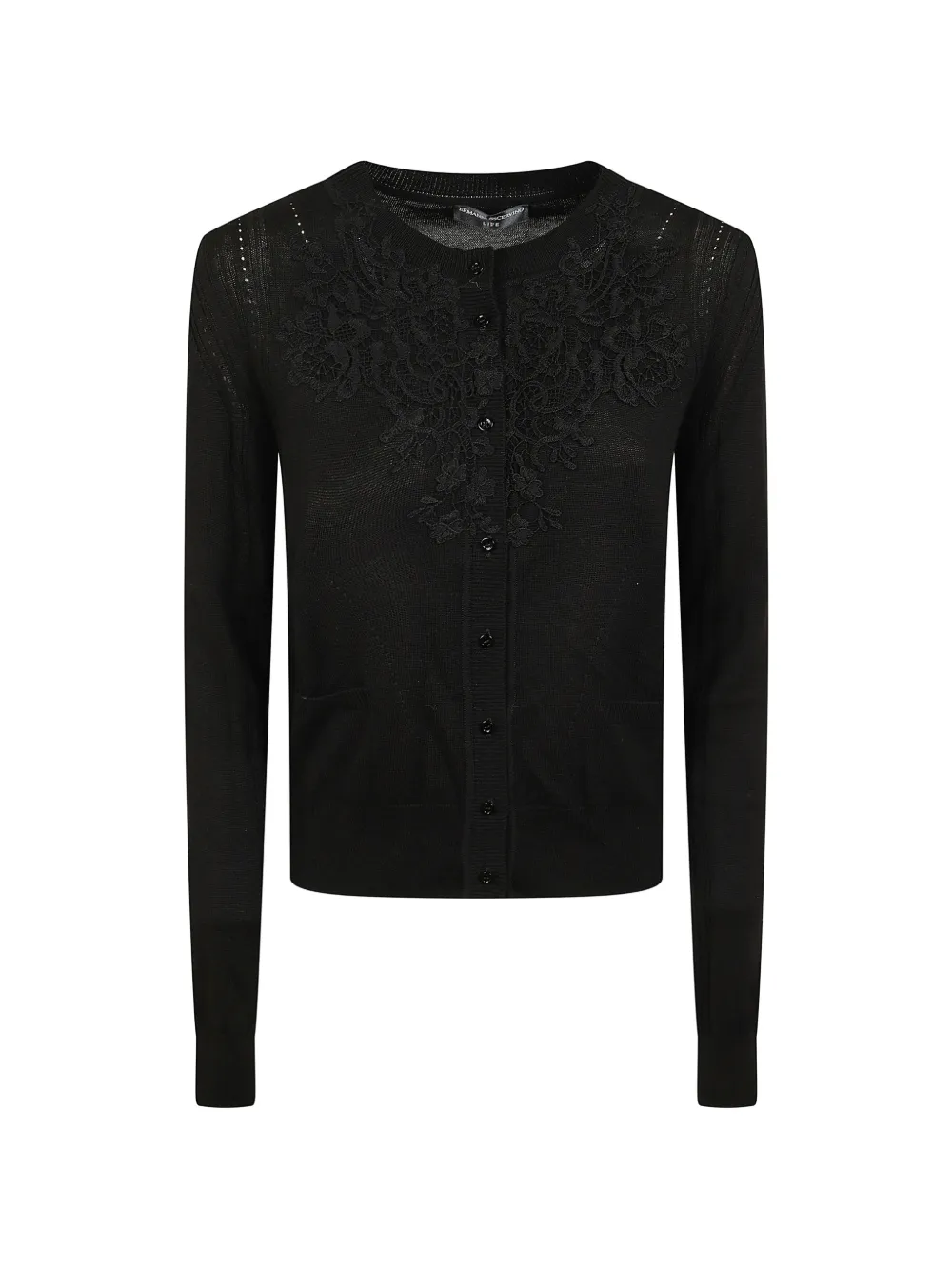 Ermanno Scervino lace-appliqué button-up cardigan Zwart