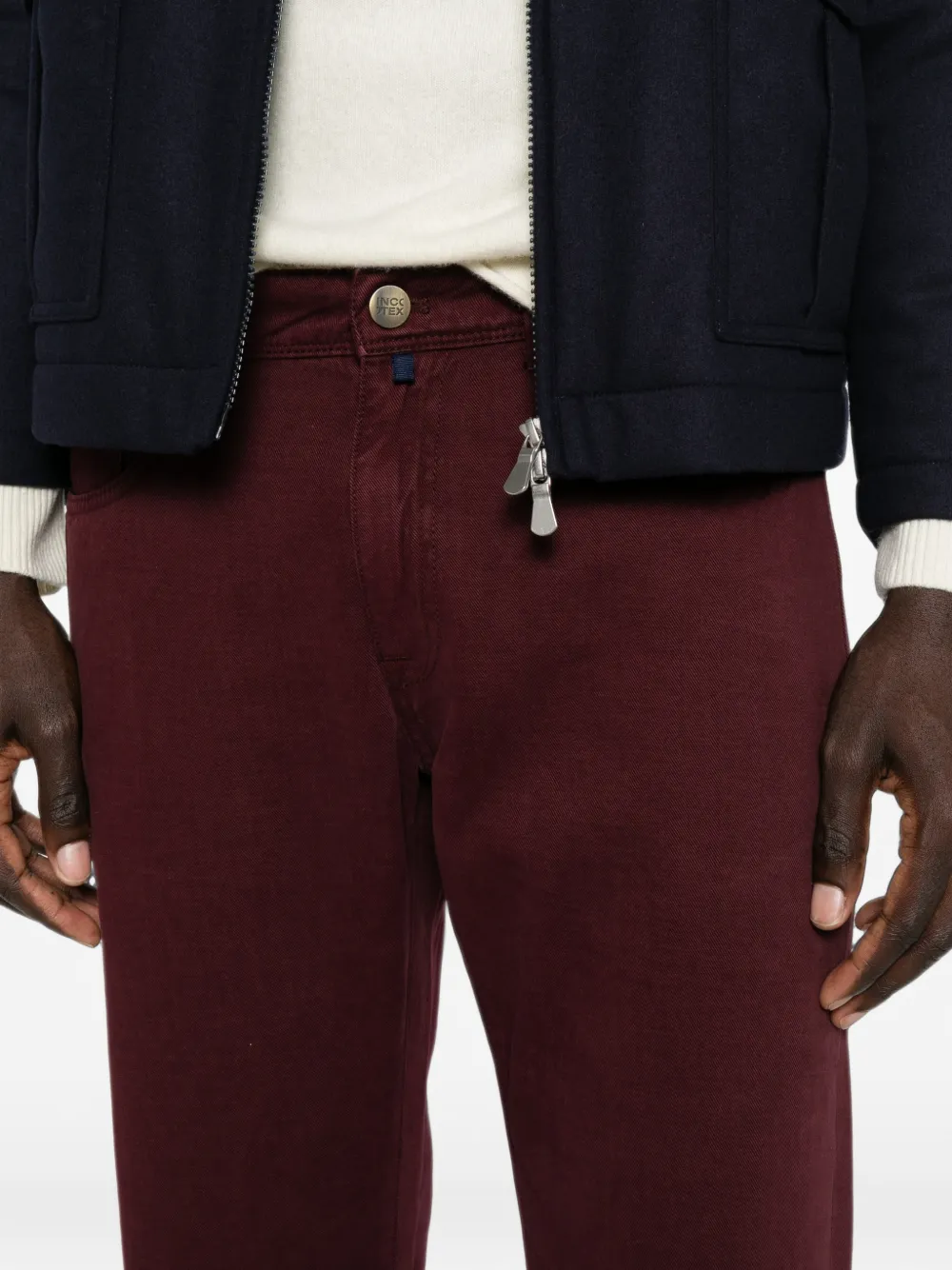 Incotex Straight broek Rood