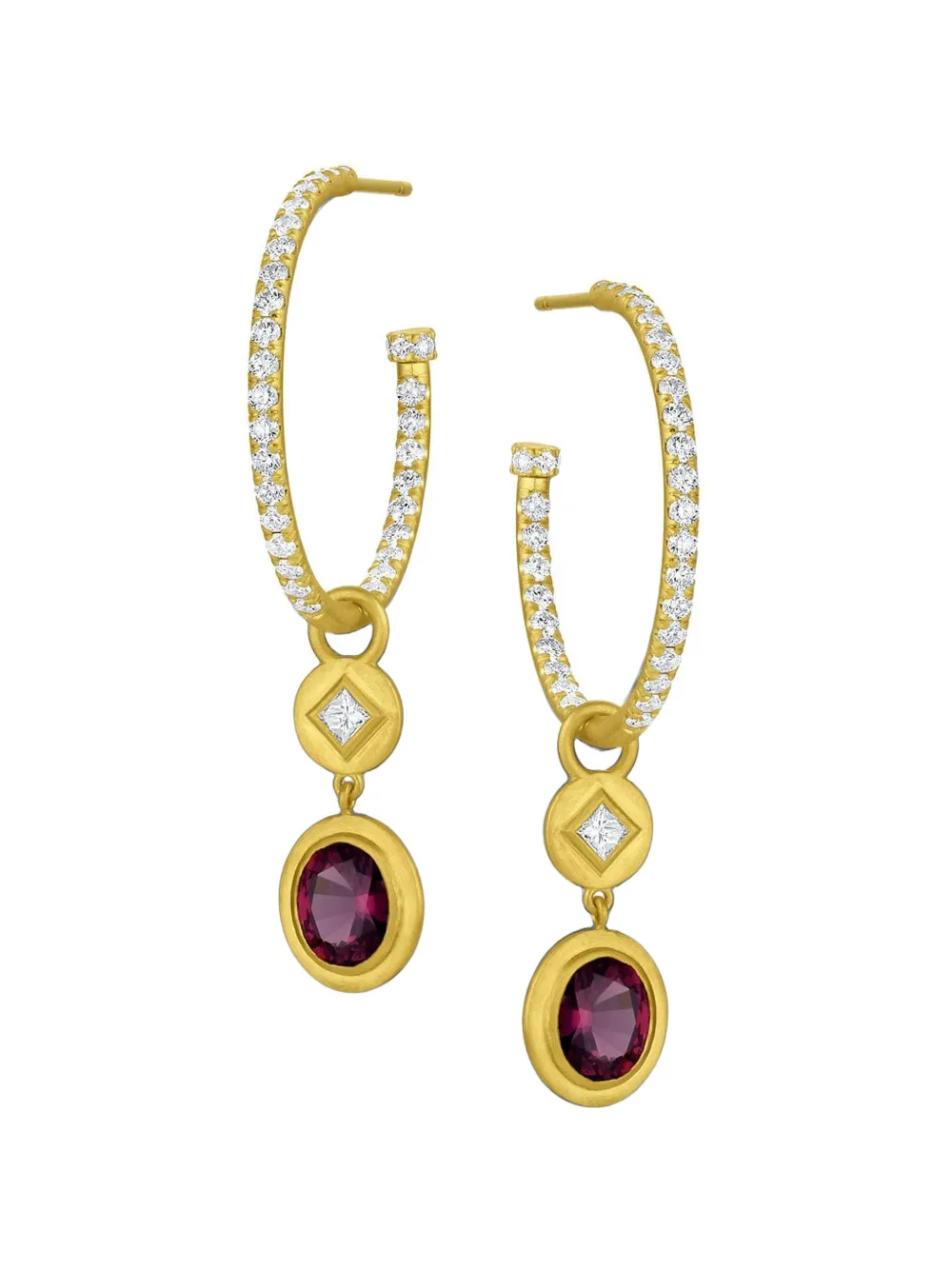 Leigh Maxwell spinel and diamond ear charms - Gold