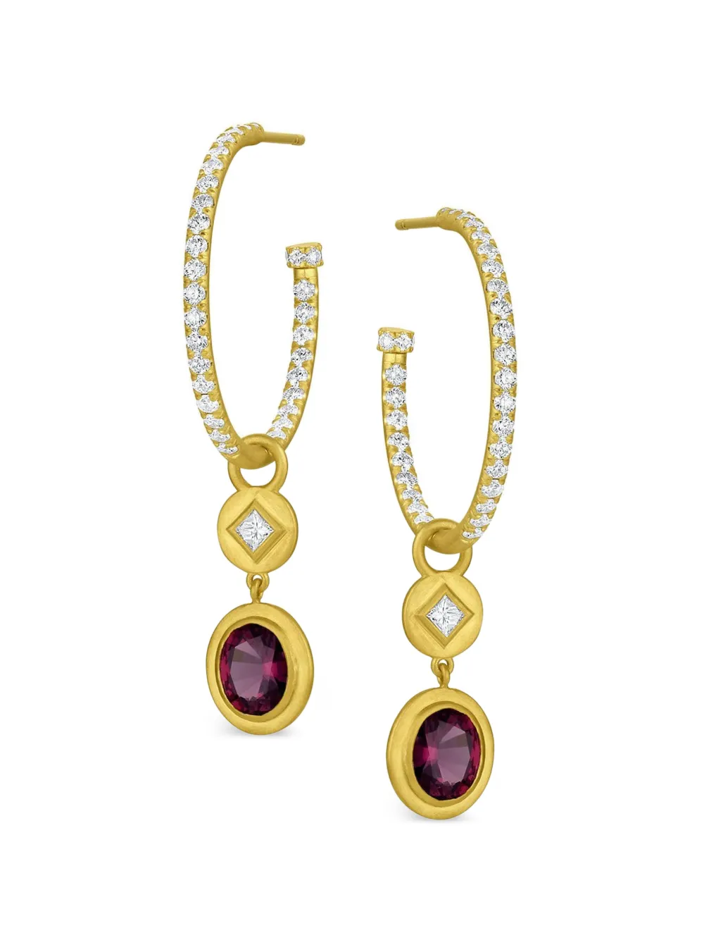 Leigh Maxwell spinel and diamond ear charms - Oro