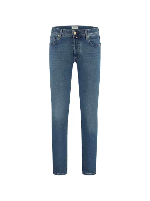 Jacob Cohën logo-patch whiskered jeans