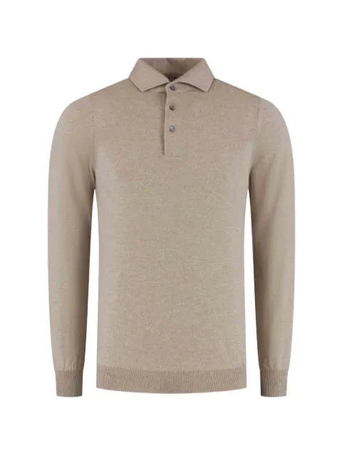 Gran Sasso long-sleeve knitted polo shirt