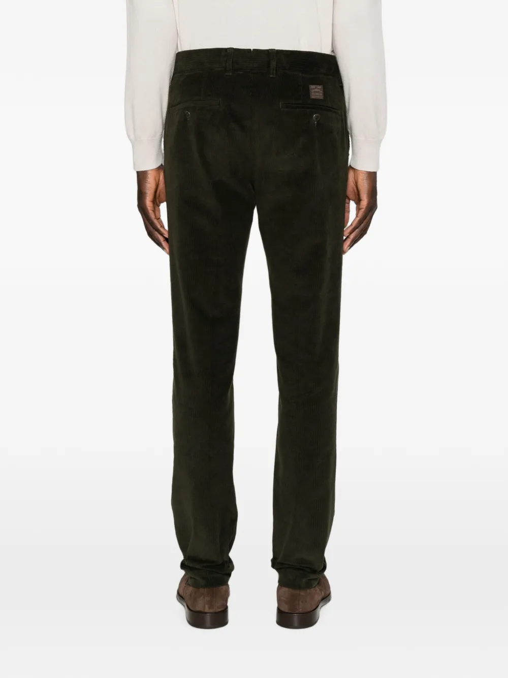 Incotex Ribfluwelen broek Groen