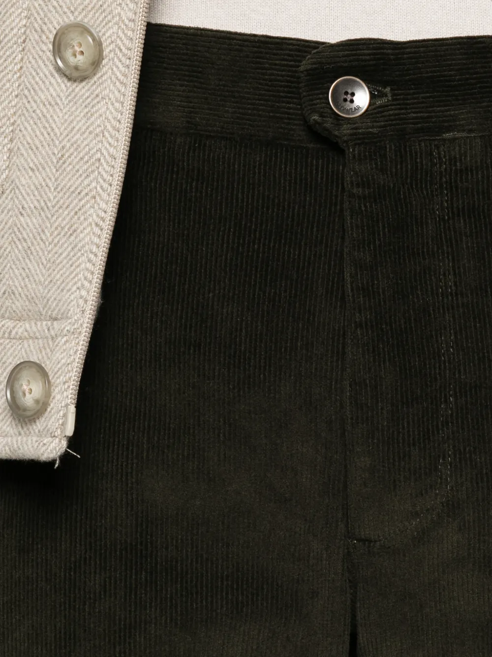 Incotex Ribfluwelen broek Groen