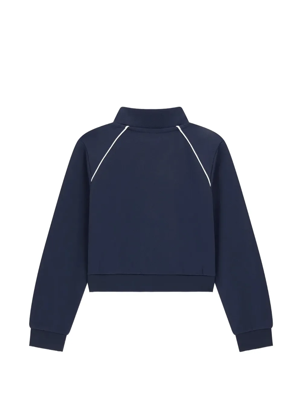 guess kids logo-embroidered zip-up sweater Blauw