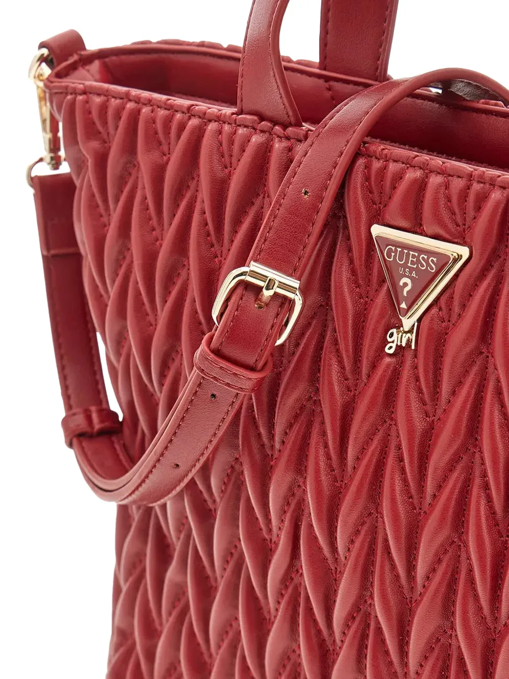 guess kids matelassé tote bag Rood