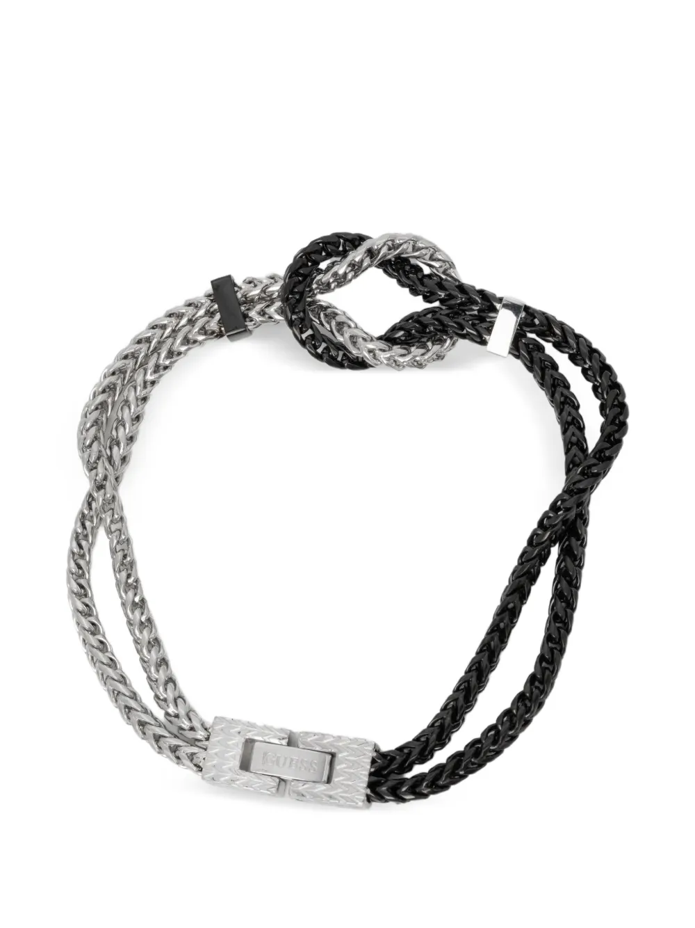 GUESS USA two-tone knotted-chain bracelet - Argento