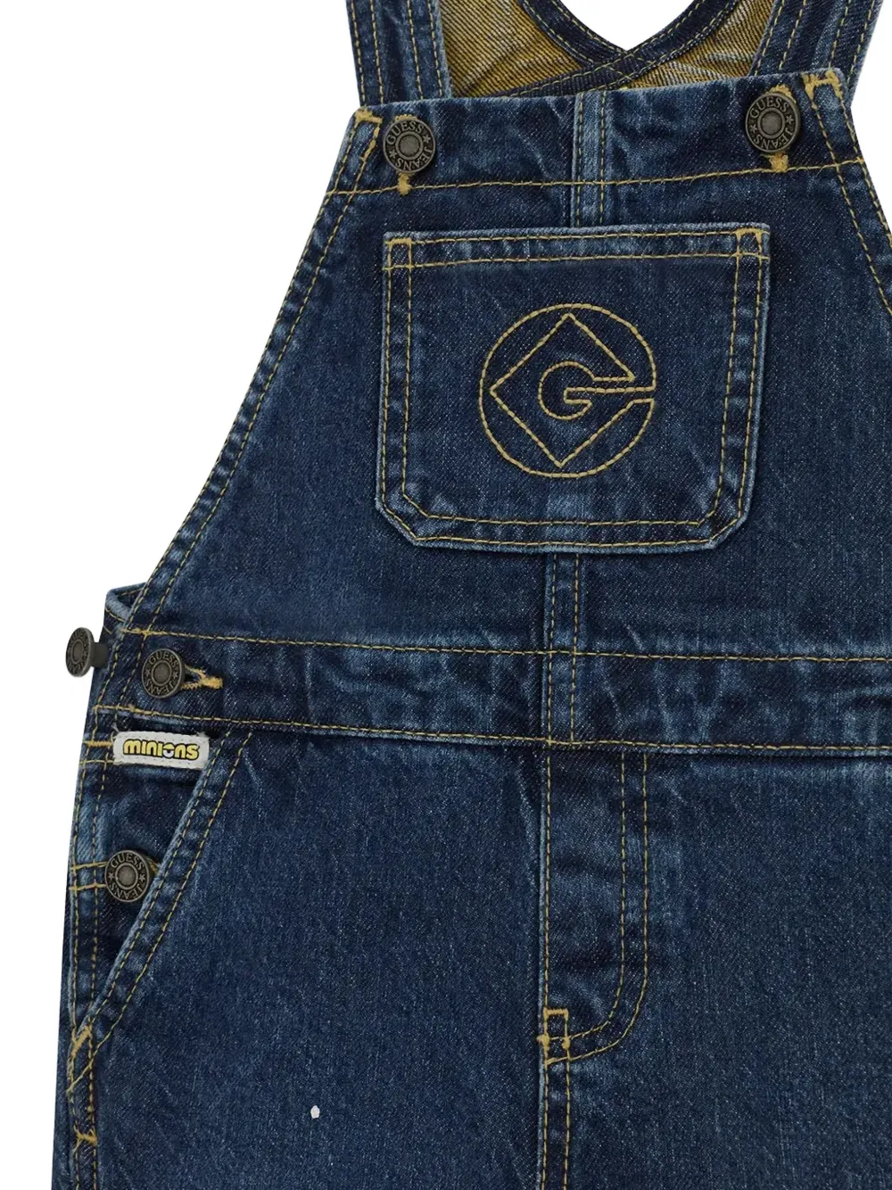 guess kids x Minions paint-splatter dungarees Blauw