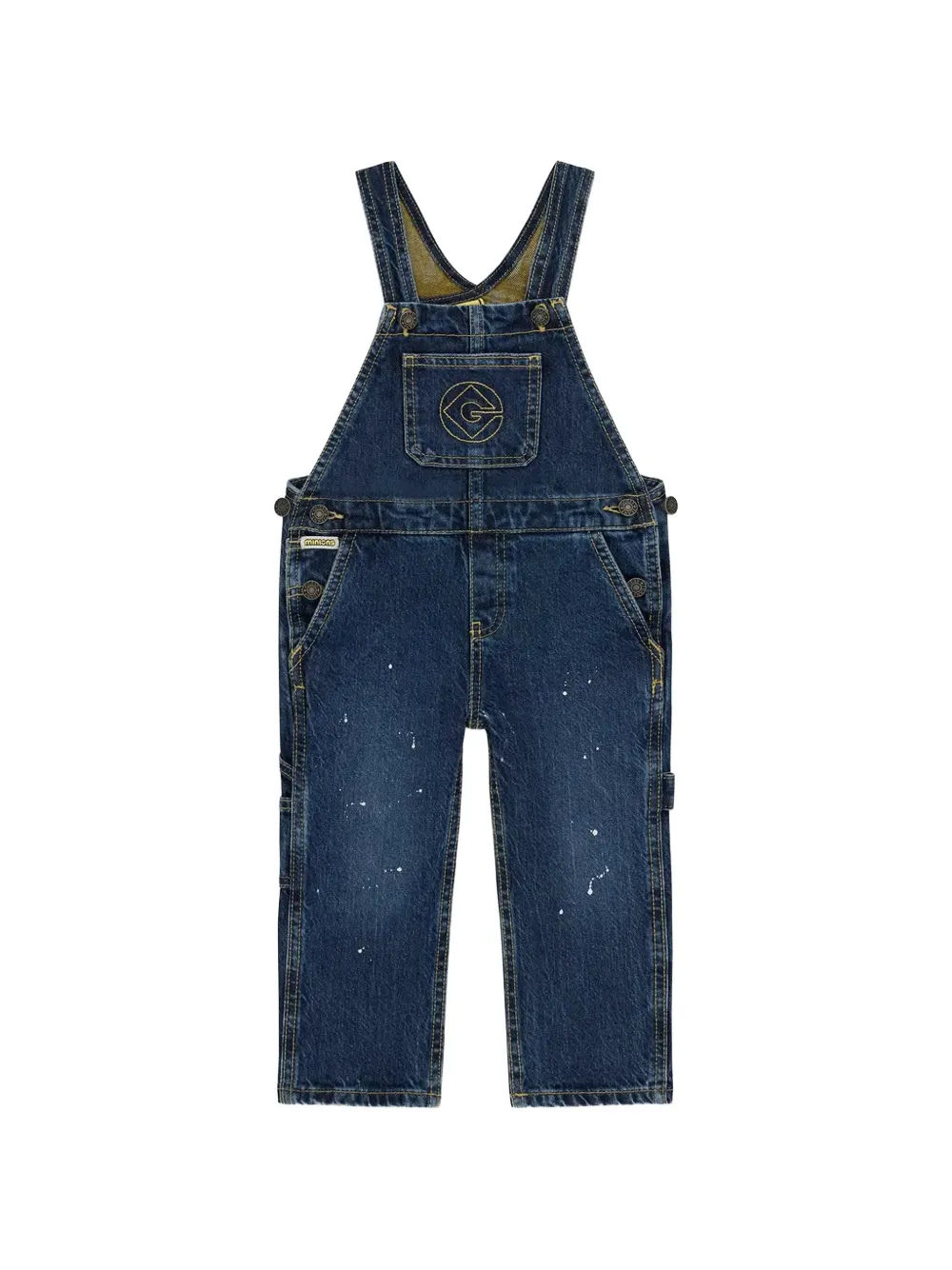guess kids x Minions paint-splatter dungarees - Blu
