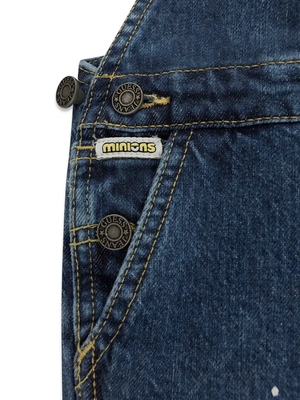 guess kids x Minions paint-splatter dungarees Blauw