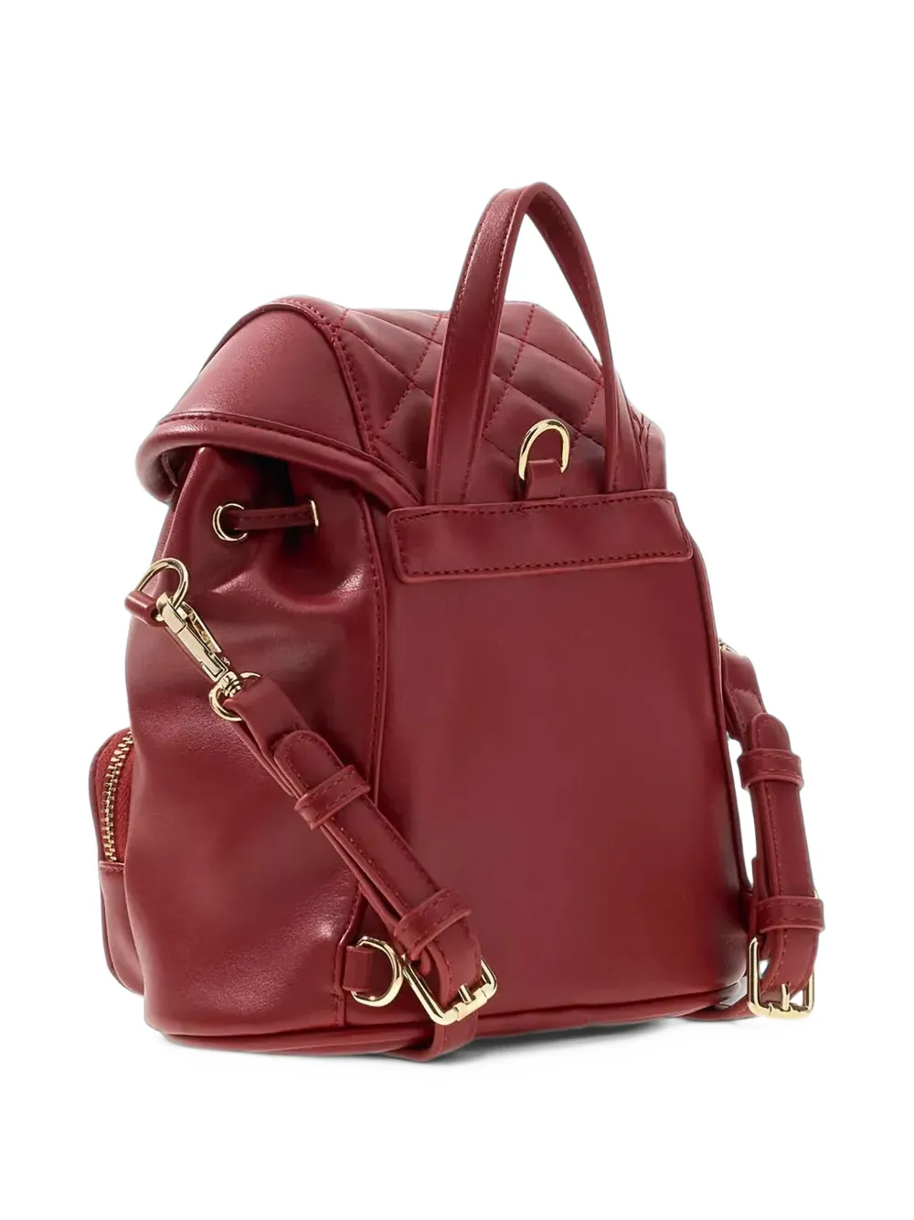 guess kids quilted-finish logo-plaque backpack Rood