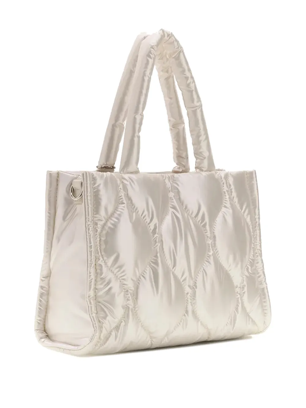 guess kids quilted logo-plaque tote bag Wit