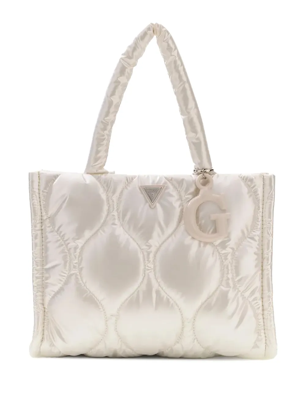 Guess kids quilted logo-plaque tote bag Wit