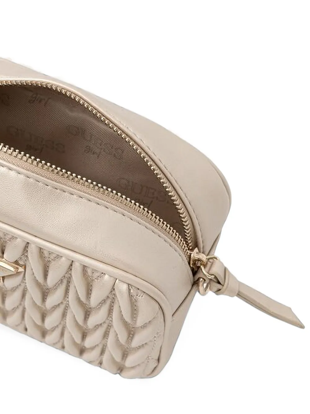 guess kids matelassé logo-plaque shoulder bag Beige