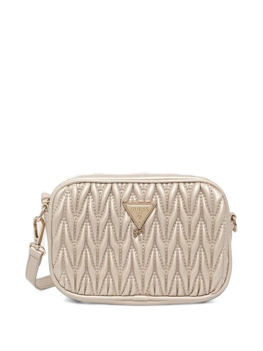 Guess kids matelassé logo-plaque shoulder bag Beige