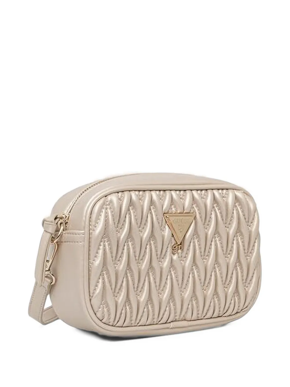 guess kids matelassé logo-plaque shoulder bag Beige