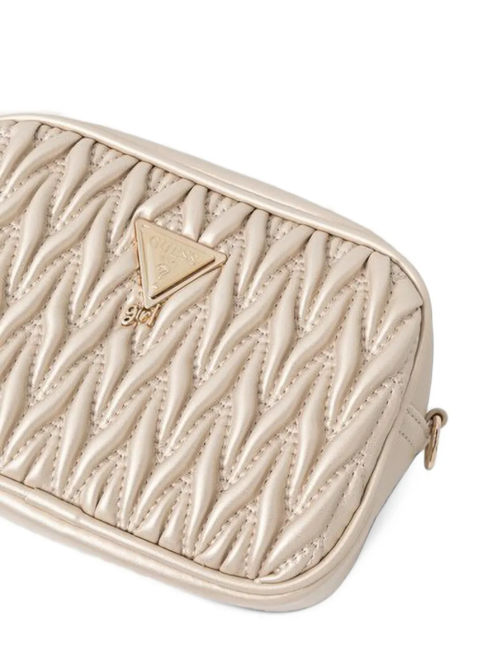 guess kids matelassé logo-plaque shoulder bag Beige