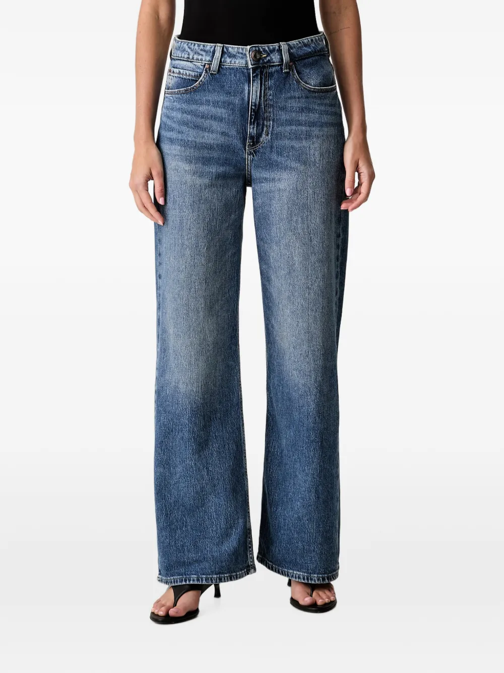 GUESS USA faded wide-leg jeans - Blu