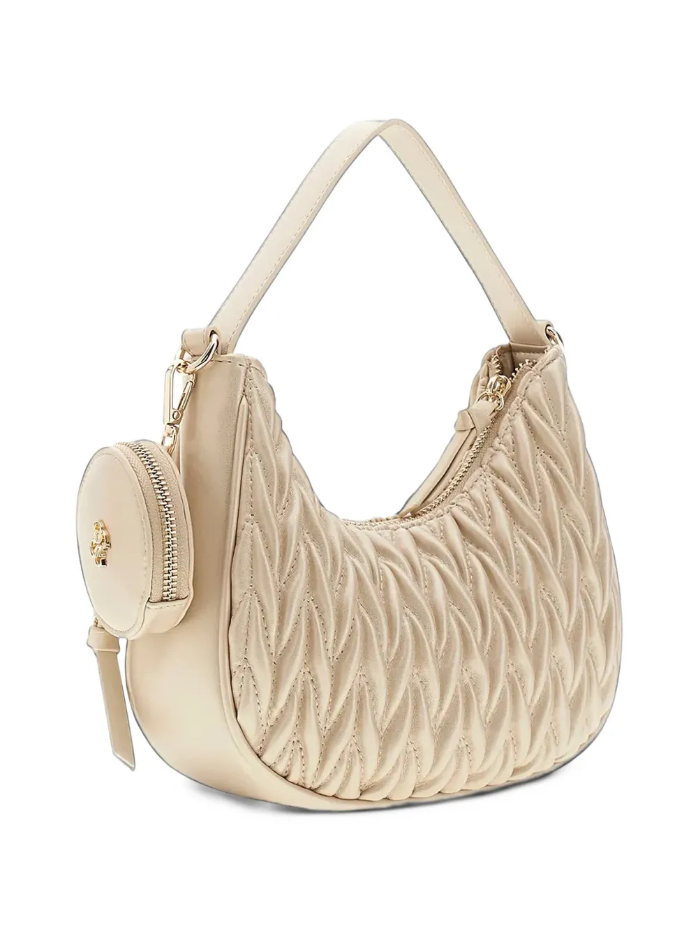 guess kids mini quilted logo-plaque shoulder bag Goud