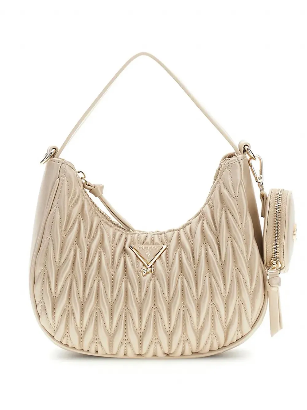 Guess kids mini quilted logo-plaque shoulder bag Goud