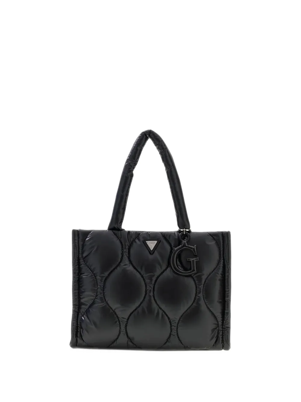 Guess kids quilted logo-plaque tote bag Zwart