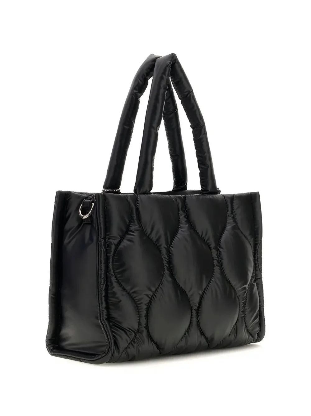 guess kids quilted logo-plaque tote bag Zwart